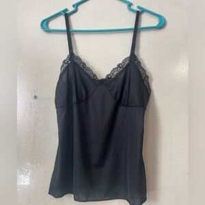 Unbranded y2K lace trim tank top sheer mesh side L babydoll